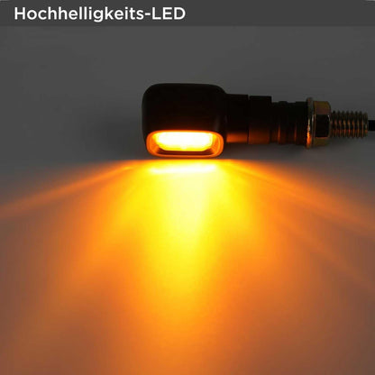 evermotor Mini LED Blinker Motorrad E-geprüft 12V Retro 4 Stück IP67