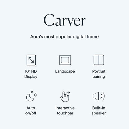Aura Carver Digitaler Bilderrahmen 10,1 Zoll HD WLAN, Gravel