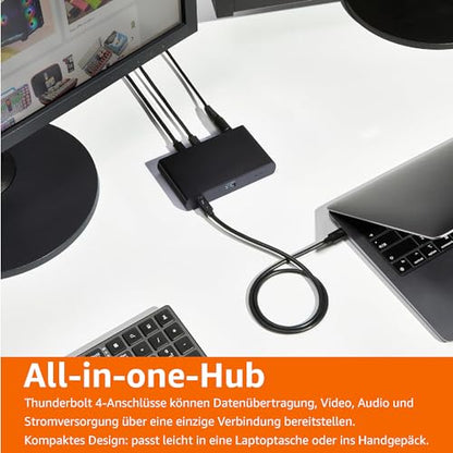 Amazon Basics Thunderbolt 4 Dockingstation – Dual-Display, Schwarz, EU