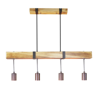 GBLY Vintage Pendelleuchte Holz Esstischlampe - 80cm Holzbalken