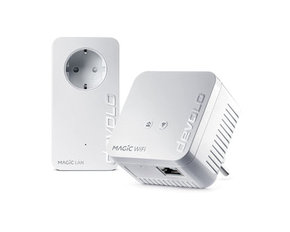 devolo Magic 1 1200 WiFi Mini Powerline Starterkit für Heimnetzwerk – Weiss. Adapter für WLAN-Erweiterung im Heimnetz.