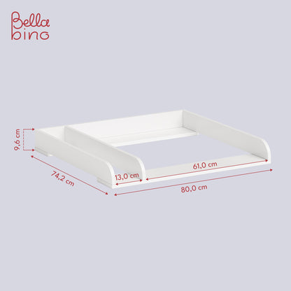 Bellabino Oti Wickelaufsatz für Malm, Hemnes & Nordli, weiss