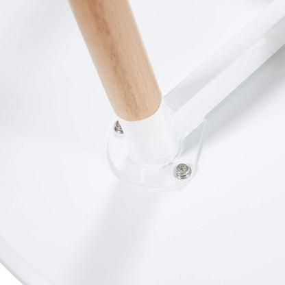 H.J WeDoo Esstisch rund 80 cm, MDF Tischplatte weiss, Buchenholz Beine