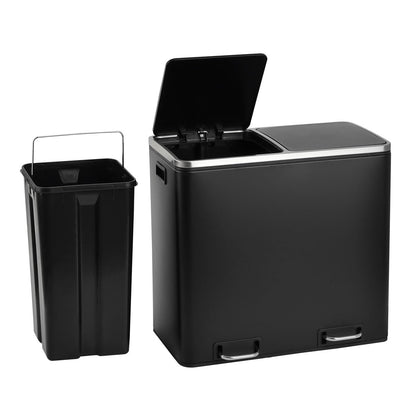 SVITA TM2X24 Treteimer 48L Mülltrennsystem - Schwarz