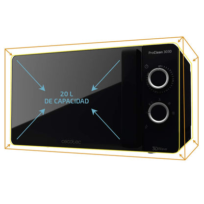 Cecotec ProClean 3030 Mikrowelle 700W 20 Liter - Schwarz