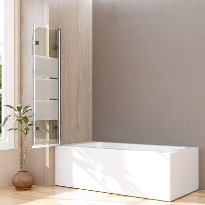 Badewannen Duschwand gestreift 120x140cm – 3-teilig faltbar