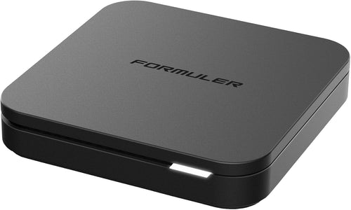 Formuler Z10 SE 4K Android 10 Smart TV Streaming Box. Schwarze, rechteckige Box zum Streamen von 4K-Inhalten auf den Fernseher.