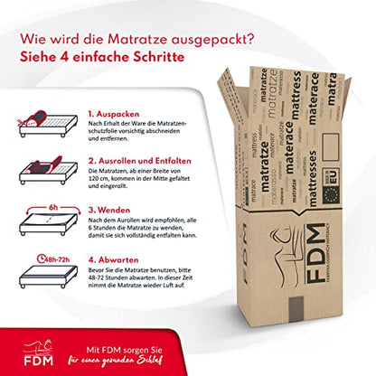 PICCHI FDM Schaumstoff Kindermatratze - 70x160 cm H3 12 cm