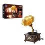 PANTASY Retro-Grammophon Bausatz – Baustein Modell-Set. Trichterförmiges Baustein-Modell zum Bau eines dekorativen Grammophons.