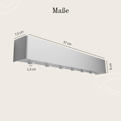 Designfabrik Hamburg Wandgarderobe mit versteckten Haken, Weiss, 57 cm