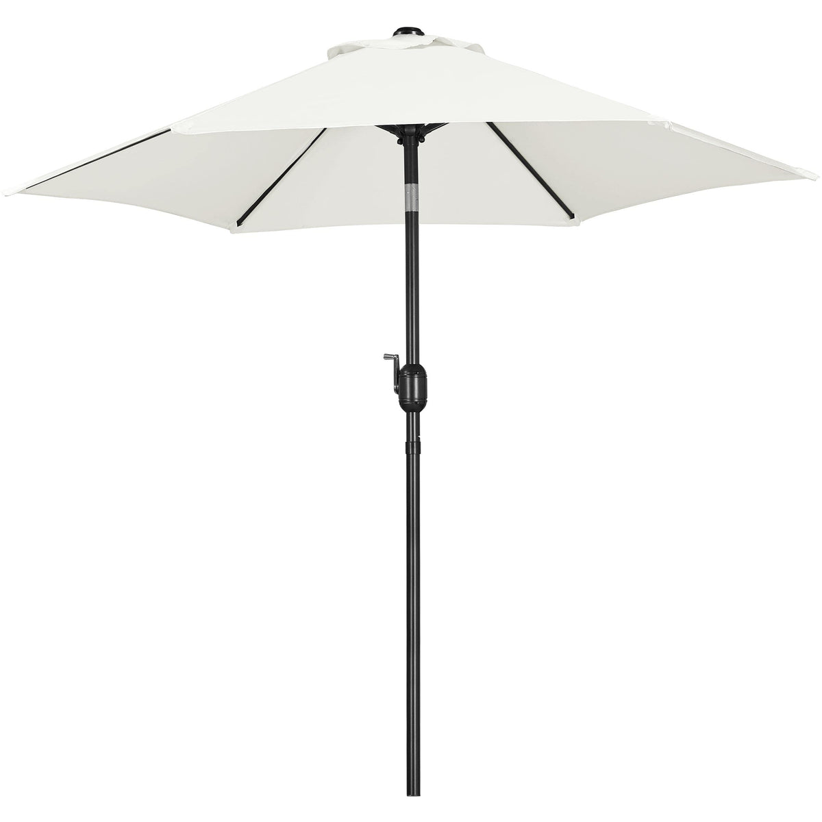 Yaheetech Sonnenschirm Ø 230 cm, knickbar, Gartenschirm rund, Creme – Polyesterbespannung mit Windöffnung und 6 Rippen