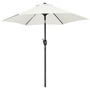 Yaheetech Sonnenschirm Ø 230 cm, knickbar, Gartenschirm rund, Creme – Polyesterbespannung mit Windöffnung und 6 Rippen