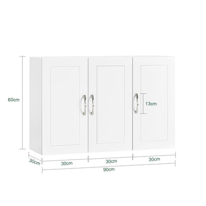 SoBuy FRG231-L-W Badezimmerschrank Wandschrank – Weiss