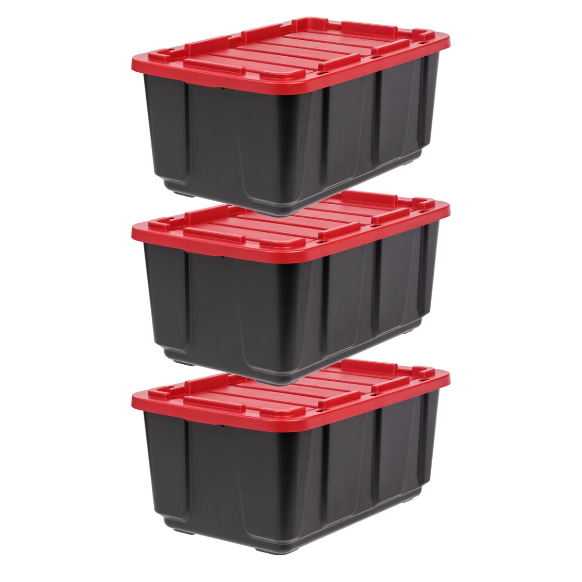 Iris Ohyama UTB-27 Wasserdichte Aufbewahrungsbox - 3er-Set 100L Schwarz. Rechteckig, Deckel, Schnappverschlüsse zur Lagerung.