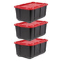 Iris Ohyama UTB-27 Wasserdichte Aufbewahrungsbox - 3er-Set 100L Schwarz. Rechteckig, Deckel, Schnappverschlüsse zur Lagerung.