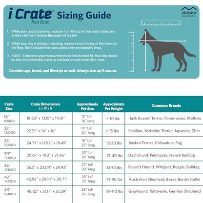 MidWest Homes for Pets iCrate 1536DDU Hundebox – Doppeltür Schwarz 90cm