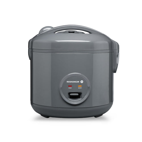REISHUNGER Reiskocher & Dampfgarer Keramik 1.2L - Grau. Zylindrischer, grauer Reiskocher zum Reiskochen und Dämpfen.