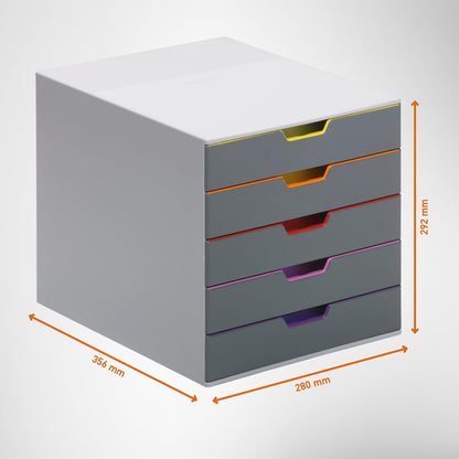 Durable Schubladenbox A4 Varicolor Ablagebox 5 Fächer - 760527
