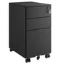 SONGMICS Rollcontainer 3 Schubladen abschliessbar – Schwarz OFC031B01. Schwarz, mit 3 Schubladen für sichere Büro-Dokumente.