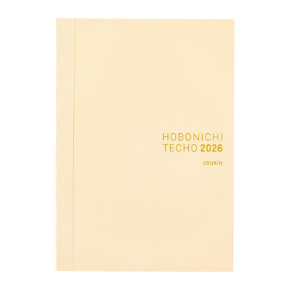 Hobonichi Techo 2026 Cousin Book Planner - A5, English, Jan Start. Rechteckiger A5-Buchplaner zur detaillierten Terminplanung und Notizen.
