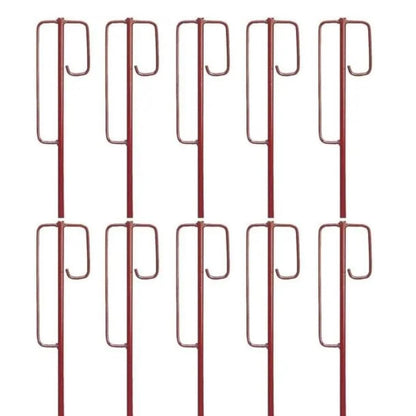 KRUSE Laterneneisen mit UVV-Bügel, Absperrhalter, 125 cm, 10 Stück, rot tauchlackiert, mit angeschmiedeter Spitze