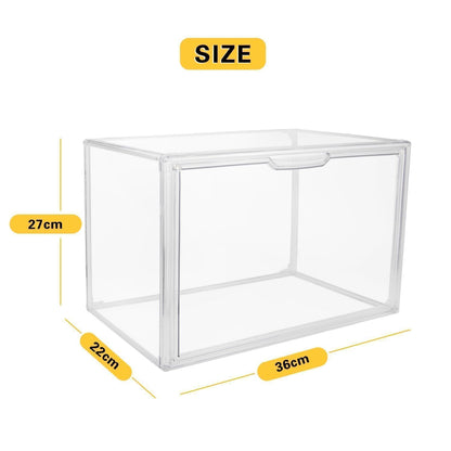 GUDEMAY Aufbewahrungsbox transparent mit Magnetverschluss, 3er Set
