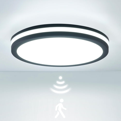 LEZOE LED Deckenleuchte mit Bewegungsmelder, rund, Ø 26 cm, für Bad und Feuchträume