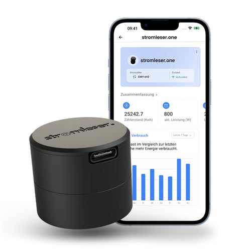 stromleser one WLAN IR Lesekopf zum Stromzähler Auslesen: Kompaktes IR-Gerät mit Magnet, liest Stromzählerdaten drahtlos aus.