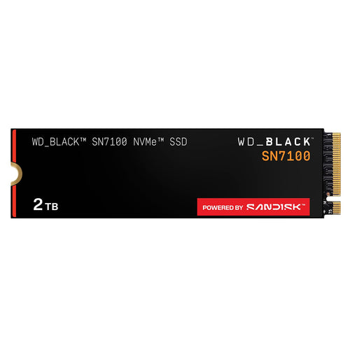 WD_BLACK SN7100 NVMe SSD High-Performance Gaming 2 TB: Schwarze, rechteckige M.2-SSD für hohe Gaming-Performance.