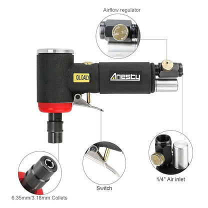 Anesty Mini Druckluft Winkelschleifer Set mit Schnellwechselscheiben