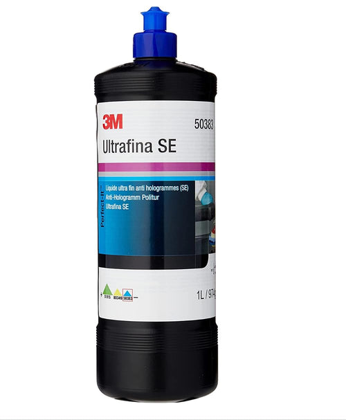 3M Perfect-It Ultrafina SE Autopolitur 1 Liter Hochglanz, Flasche mit blauem Deckel für das Maschinenpolieren