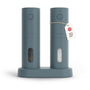 LARS NYSØM Salz- und Pfeffermühle elektrisch, 2er-Set, Stone Blue, Keramikmahlwerk mit USB-Ladestation