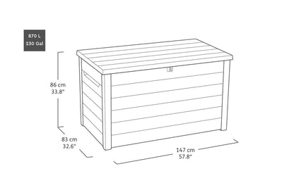 Keter Ontario Aufbewahrungsbox 870L wasserdicht Holzoptik