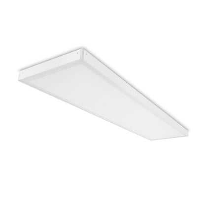 ProLux LED-Panel Aufbau Deckenleuchte - 120x30cm 6000K 36W. Rechteckiges, flaches weißes LED-Panel zur Deckenmontage, liefert 6000K kaltweißes Licht.