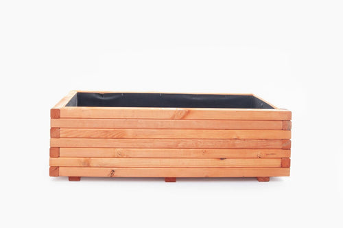 Mega Holz Pflanzkübel aus Kiefernholz, Pinie lasiert, 80x40 cm, massive Kanthölzer