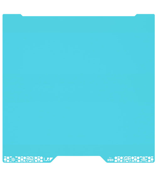 BIQU CryoGrip Pro Glacier Federstahlplatte - Bambu-Lab H2D, 355x346mm. Silberfarbene Bauplatte für 3D-Drucker.