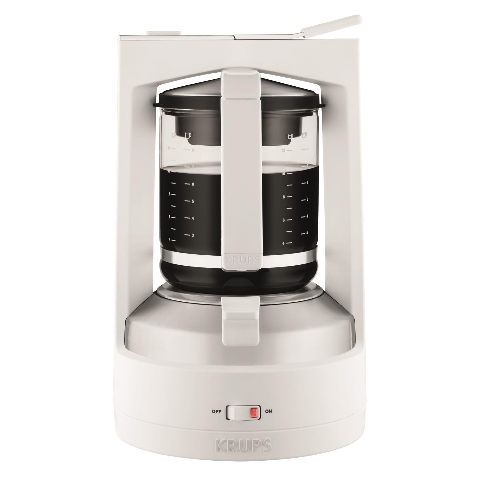 KRUPS KM468210 Kaffee-Druckbrühautomat - Edelstahl, Weiss, kompakt. Brüht unter Druck Kaffee für vollmundigen Espresso und Lungo.