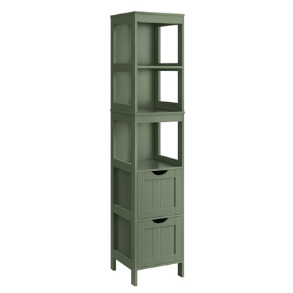 VASAGLE Badezimmerschrank BBC066C01 freistehend – Waldgrün. Rechteckiger, waldgrüner Badschrank bietet Stauraum für Badutensilien.