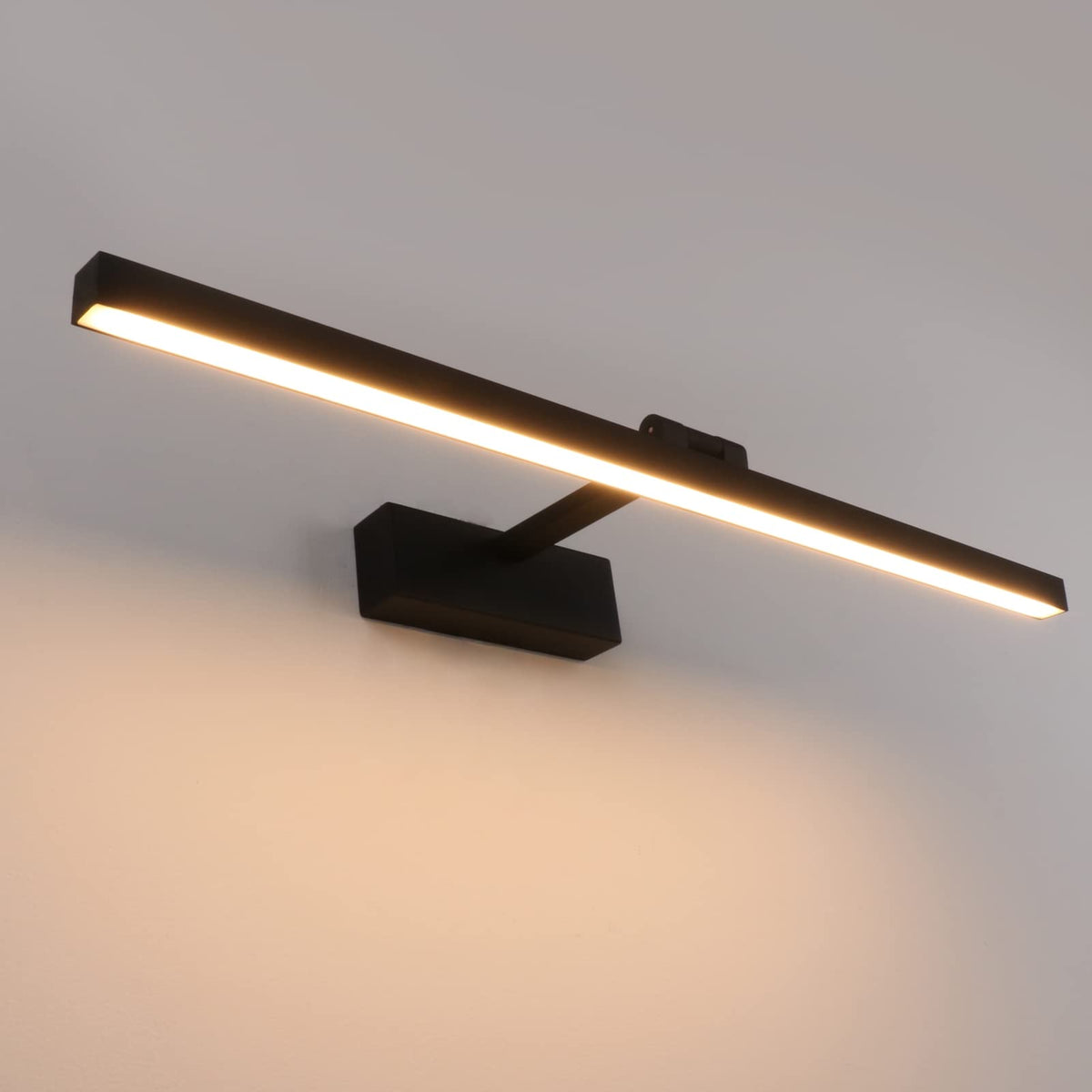 Klighten LED Spiegelleuchte Bad 61 cm, 18 W, 3000 K, IP44, Schwarz, längliches Aluminiumgehäuse zur Wandmontage