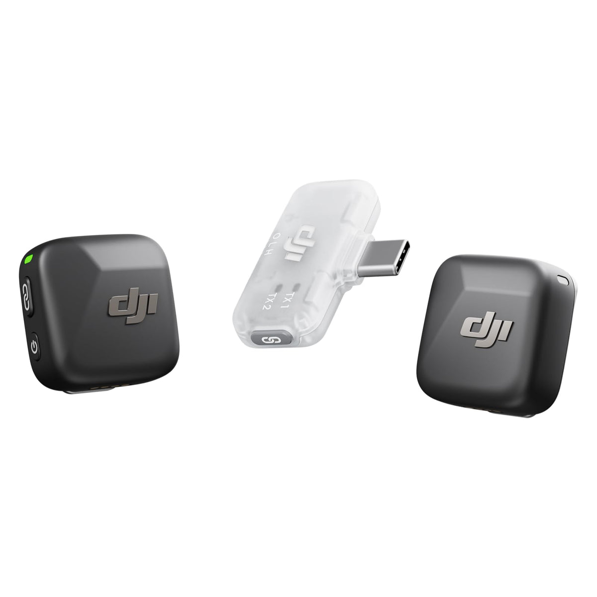 DJI Mic Mini drahtloses Ansteckmikrofon, 2 Sender + 1 Handy-Empfänger für Interviews und Livestreams