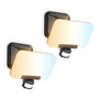 OREiN LED Bewegungsmelder Aussenleuchte – 2er Set, 3 Farben: Zwei rechteckige schwarze LED-Bewegungsmelder für automatische Aussenbeleuchtung.
