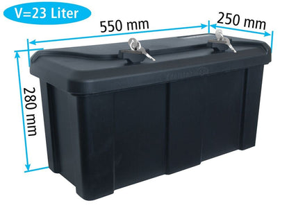 DAKEN Blackit 2 Deichselbox 550 x 250 x 295 mm, 23 Liter