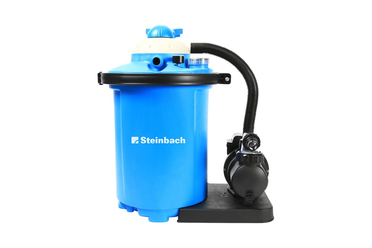 Steinbach Filteranlage Comfort 75 – Sandfilter selbstsaugend 40m³. Blauer Filterkessel mit Pumpe. Reinigt Poolwasser effektiv.