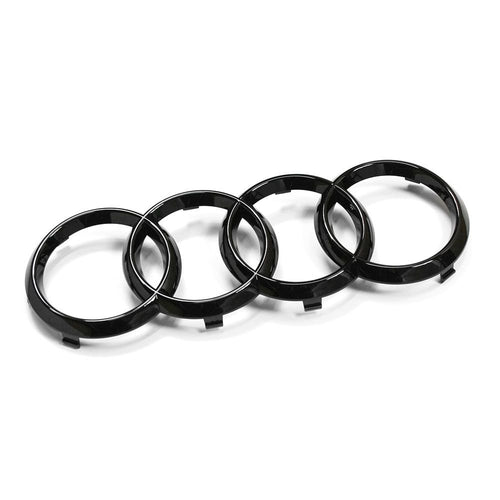 Audi Kühlergrill Ringe Black Edition Emblem schwarz 82A071801, glänzende Oberfläche, ca. 27 cm lang