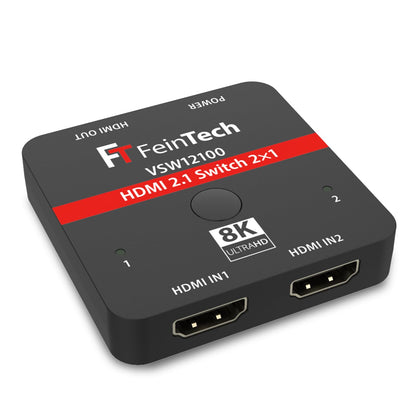 FeinTech VSW12100 HDMI 2.1 Switch 2 in 1 Out 4K 120Hz 8K 60Hz 48Gbps mit zwei HDMI-Eingängen und einem HDMI-Ausgang