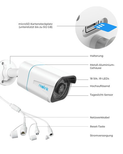 Reolink RLC-810A smarte 4K PoE Überwachungskamera - Aussen