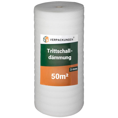 BB-Verpackungen Trittschalldämmung 3 mm, PE-Schaumfolie, 50 m² Rolle, ein- und ausrollbar