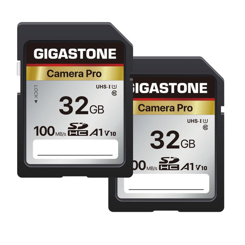 Gigastone SDHC Speicherkarte 32 GB 2er-Pack, 100 MB/s, UHS-I Klasse 10