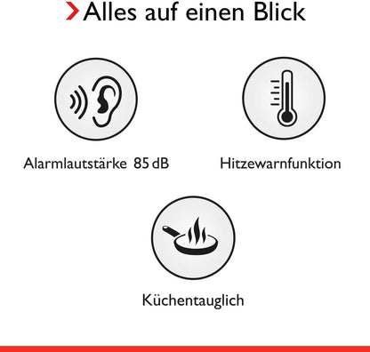 Pyrexx PX-1 Rauchwarnmelder, 4 Stück, 10-Jahres-Batterie, weiss