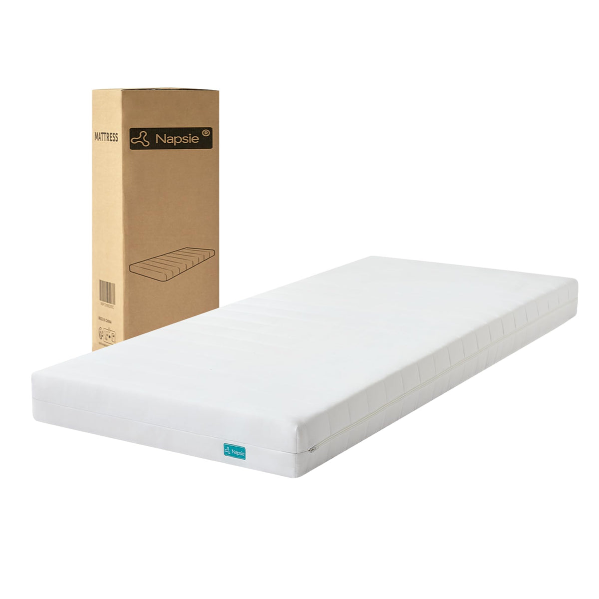 NAPSIE Kaltschaummatratze 90x200 cm, 7-Zonen, mittelfest, 12 cm, Rollmatratze mit abnehmbarem, waschbarem Bezug